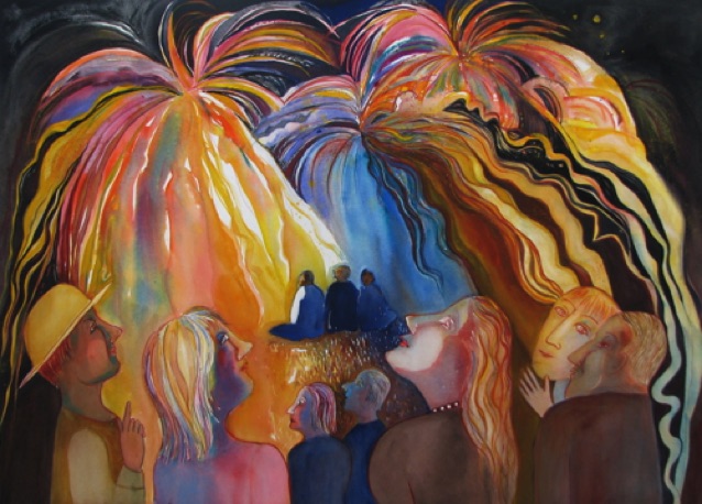 Fireworks     26"x42"
Watching the show in the sky.